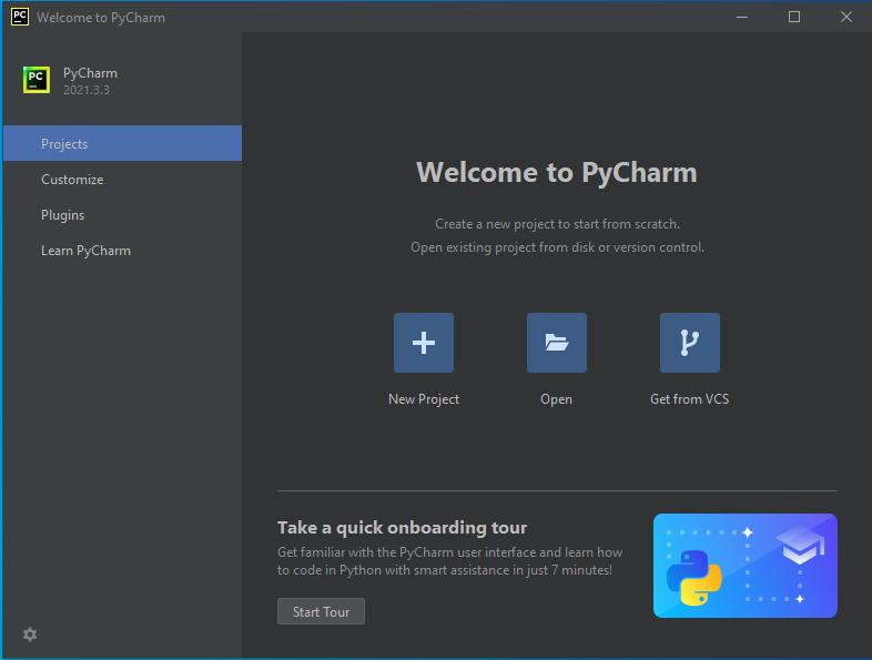 pycharm first run