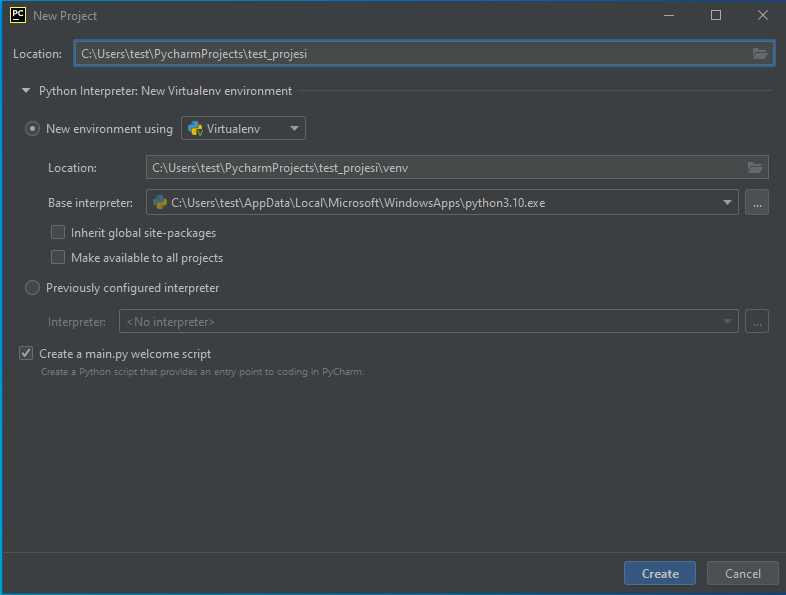 pycharm first project